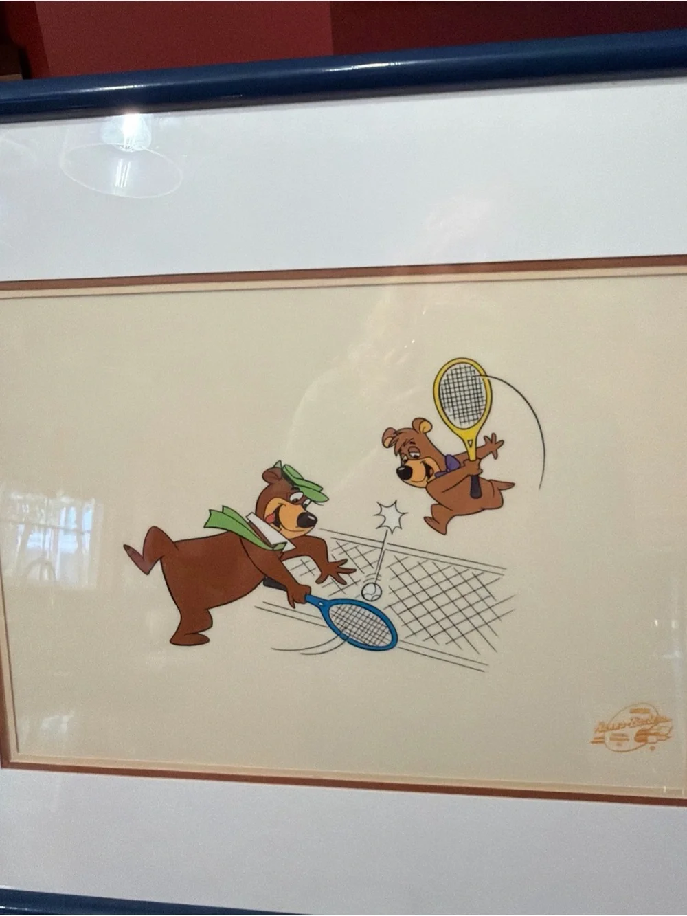 Blue Framed Cartoon Tennis Wall Art - Brand: